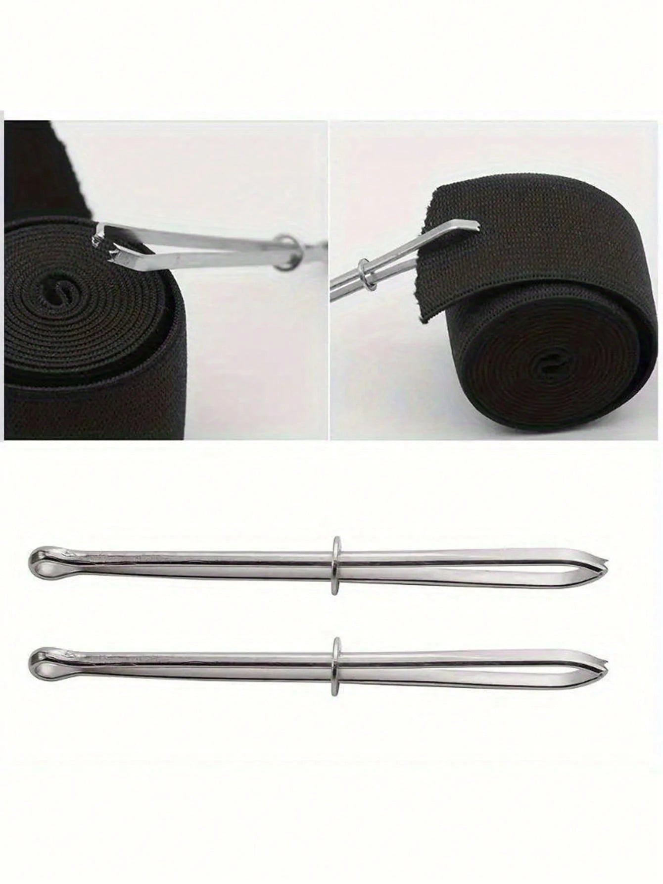 1pc Elastic Band Threader Clip For Sewing DIY, Belt Guide Needle Tool For Trousers