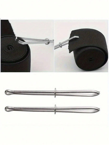 1pc Elastic Band Threader Clip For Sewing DIY, Belt Guide Needle Tool For Trousers