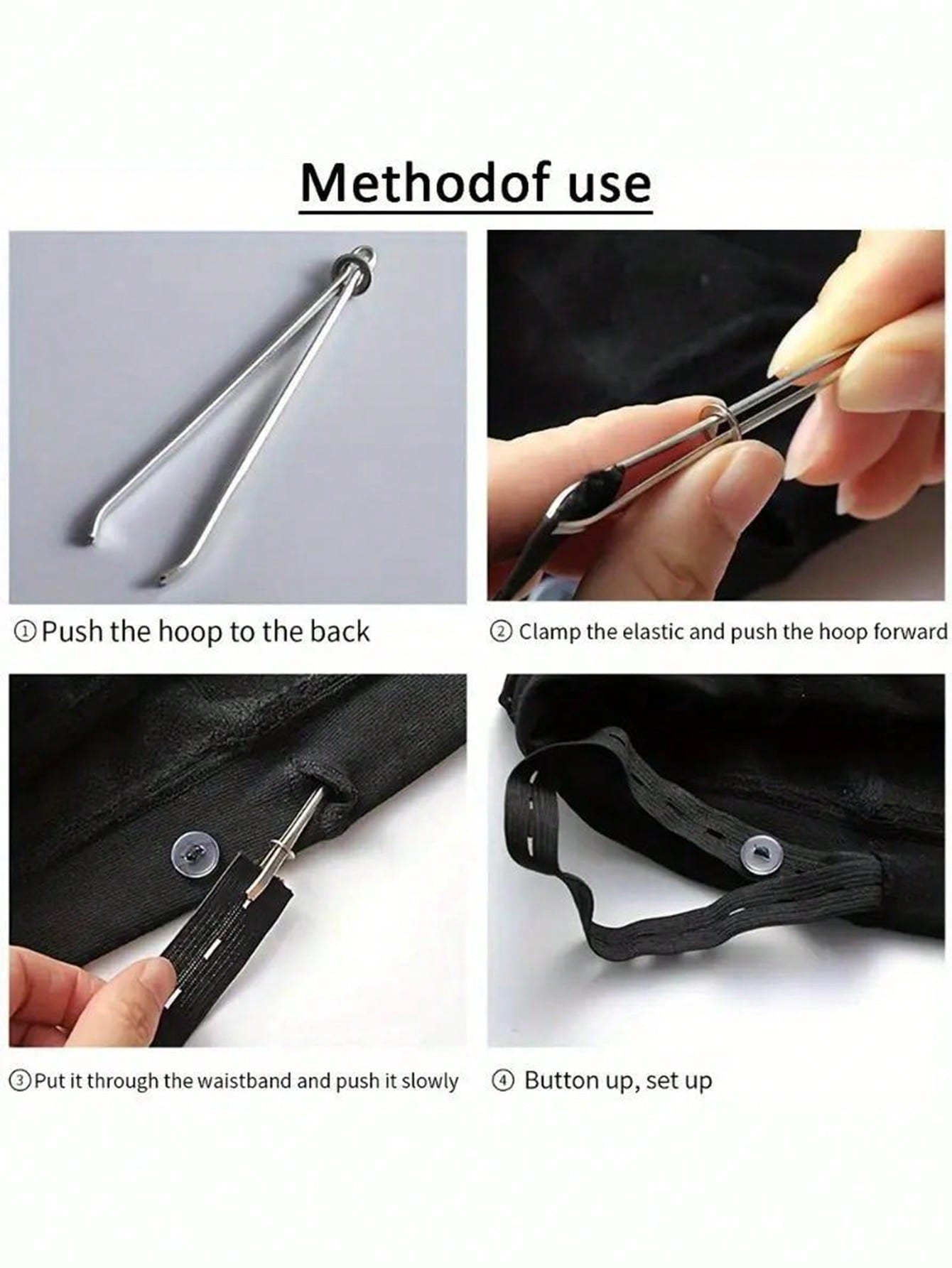 1pc Elastic Band Threader Clip For Sewing DIY, Belt Guide Needle Tool For Trousers
