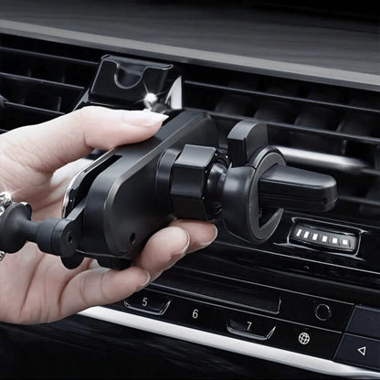 1pc Elegant Flower Car Phone Holder, Exquisite Flower Air Vent Clip Design, Horizontal & Vertical Installation, Auto Lock Stable, Universal Car Navigation Bracket, Fashionable Car Accessory To Add Ref