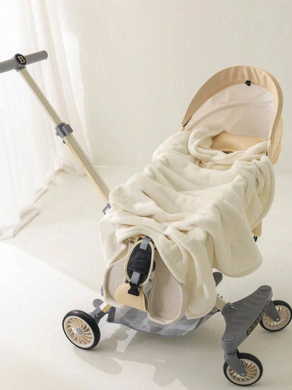1pc Embroidered Baby Blanket, Infant Fleece Wrap Swaddle Blanket, Warm Multi-Bear Pattern Blanket For Newborn Baby All Season Use, Portable For Outdoor