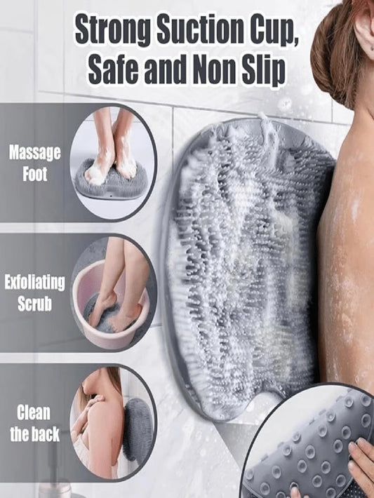 1pc Foot Scrubbing Pad, Bathroom Foot Massage Exfoliator, Back Scrubbing Pad With Suction Cups, Suitable For Bathroom, Toilet, Shower, Dorm, Back To School Supplies, Bathroom Decor Accessories, Cleani