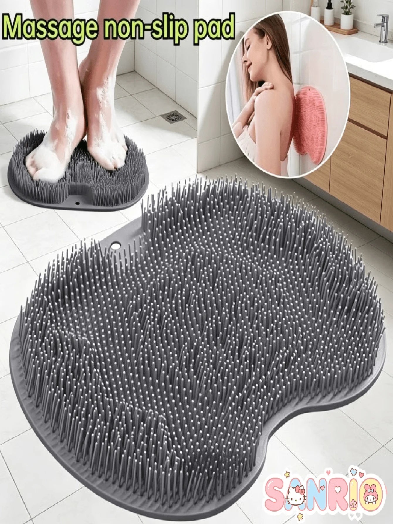 1pc Foot Scrubbing Pad, Bathroom Foot Massage Exfoliator, Back Scrubbing Pad With Suction Cups, Suitable For Bathroom, Toilet, Shower, Dorm, Back To School Supplies, Bathroom Decor Accessories, Cleani