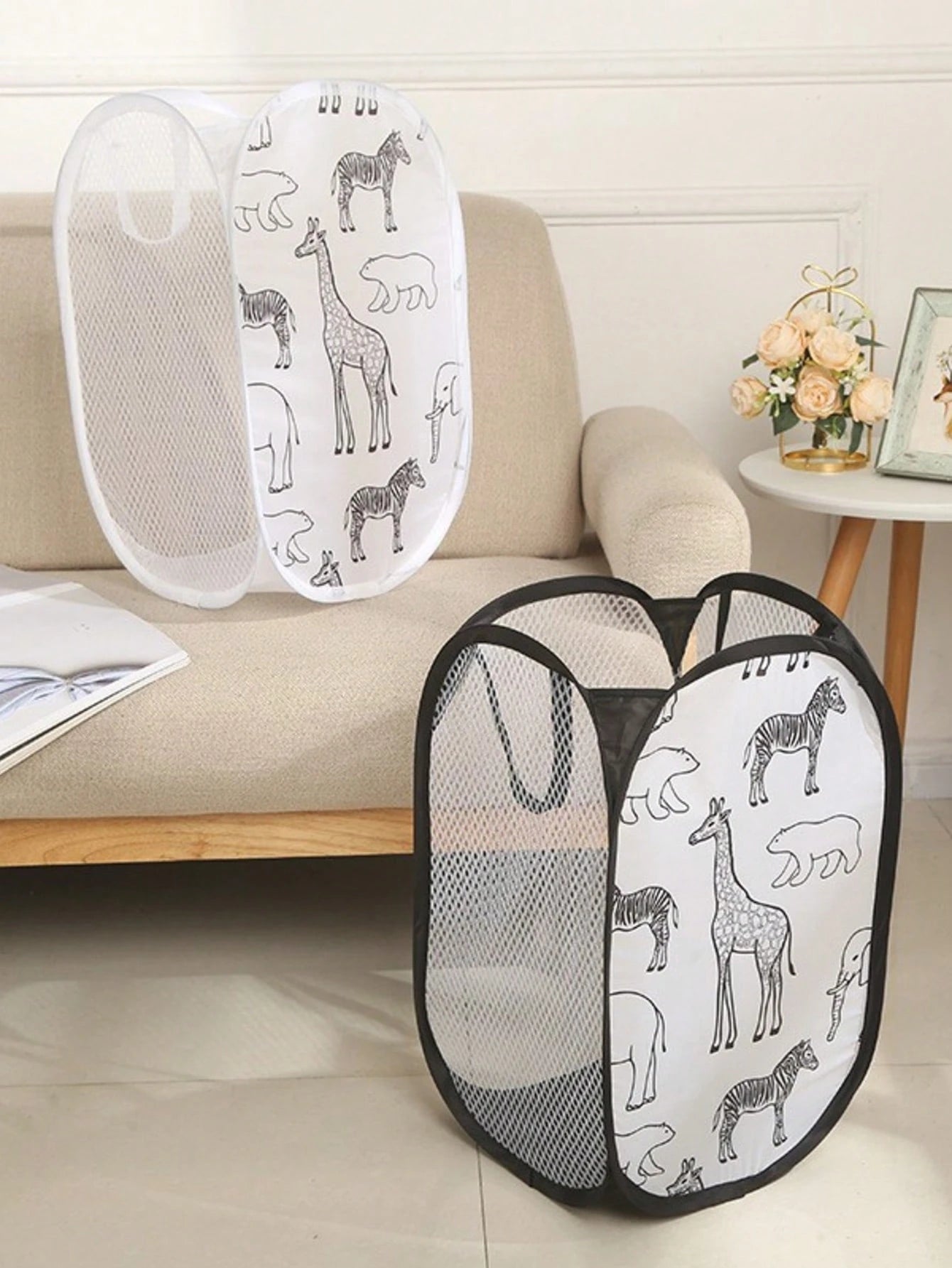 1pc Kids Cartoon Dirty Clothes Laundry Basket, Foldable Bathroom Storage Hamper For Children Bedroom
