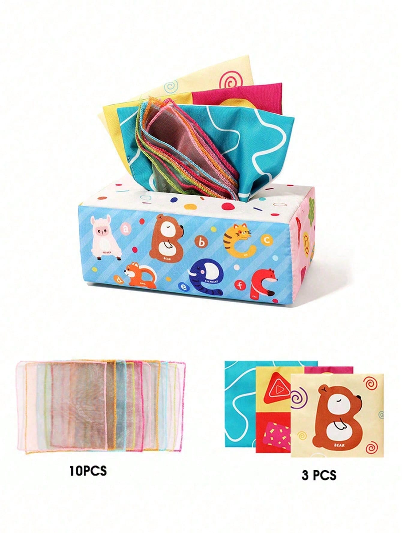 1PC Kids Tissue Pulling Toy With Rustling Sound Early Learning Toy For Color And Hand Training Great For Indoor Games And Parent-Child Time