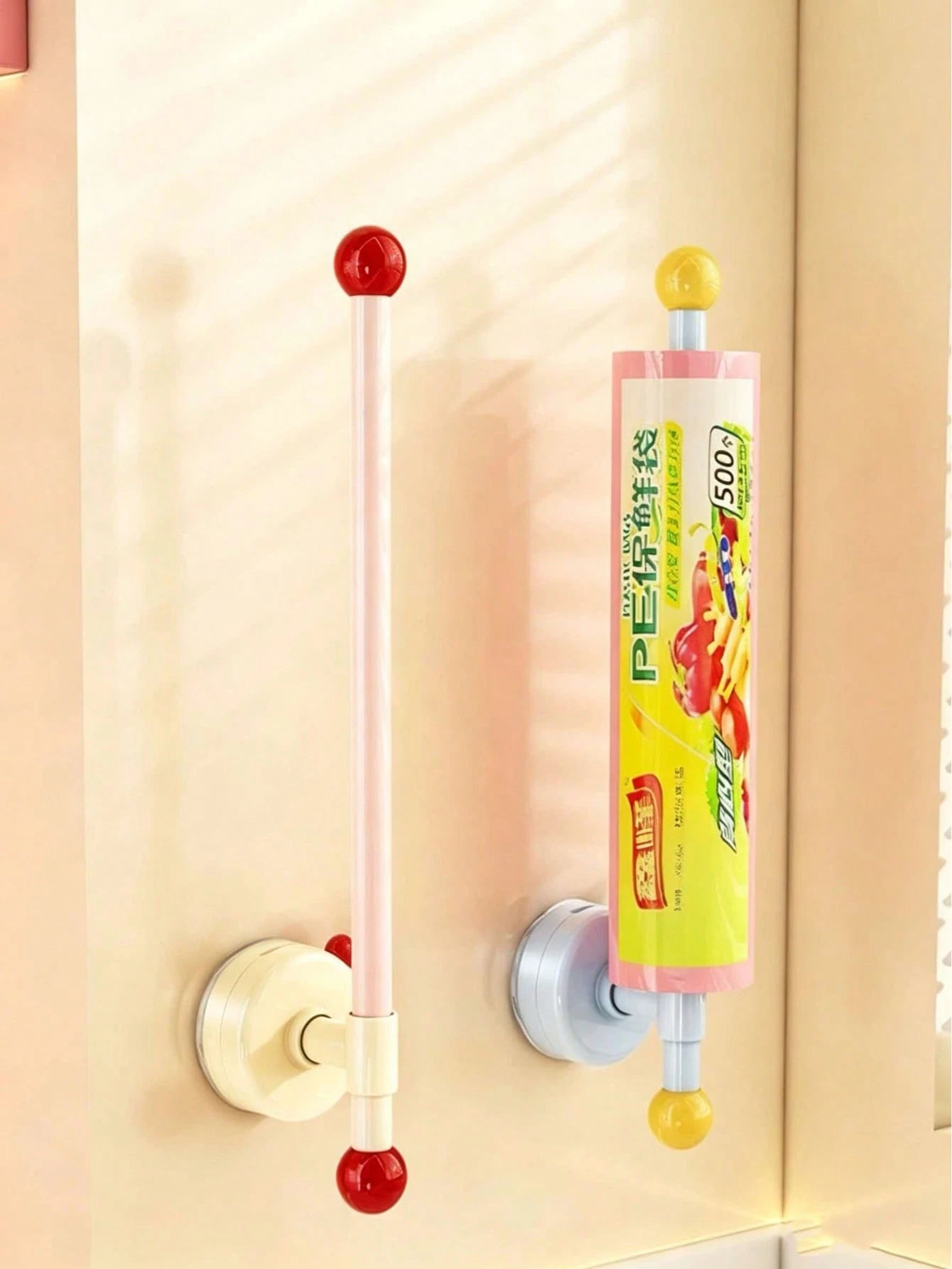 1PC Kitchen Paper Towel Holder Cabinet Door Under-Cabinet Hanging Roll Paper Rack Storage Shelf Clip-On Hanging Plastic Wrap Dish Cloth Organizer