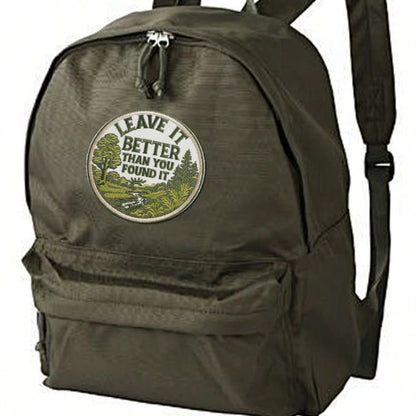 1pc "Leave It Better" Embroidered Patch- Outdoor Camping/Hiking Personalized Fabric Sticker, American Style Forest & Stream DIY Decor