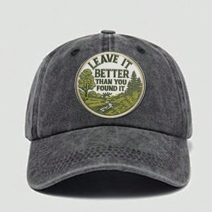 1pc "Leave It Better" Embroidered Patch- Outdoor Camping/Hiking Personalized Fabric Sticker, American Style Forest & Stream DIY Decor