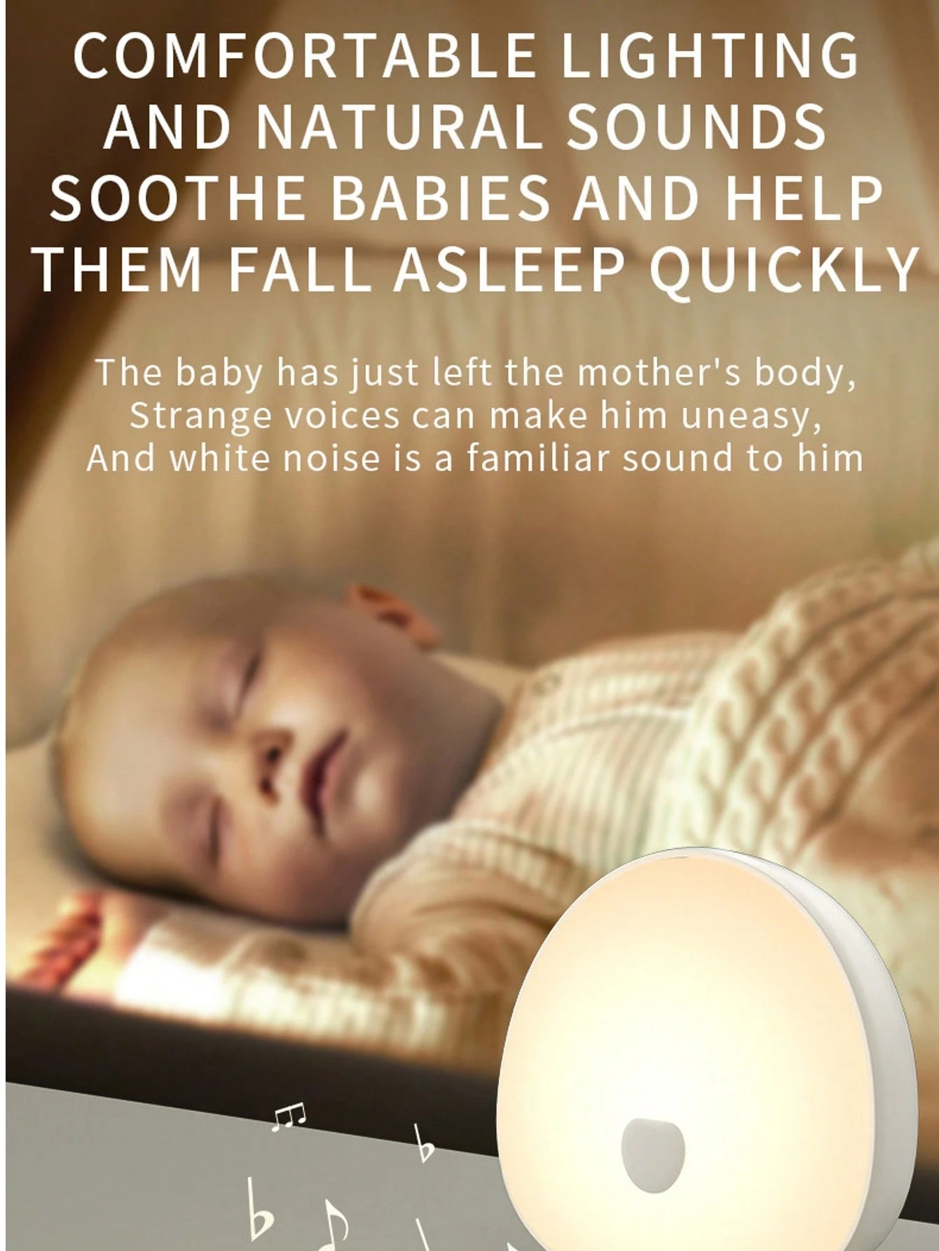 1pc LED White Noise Night Light, RGB Sleep Night Light WithNatural Sound, Color Change, Sleep Timer And USBRechargeable Function, Soothing White Noise Generator ToImprove Sleep And Relaxation