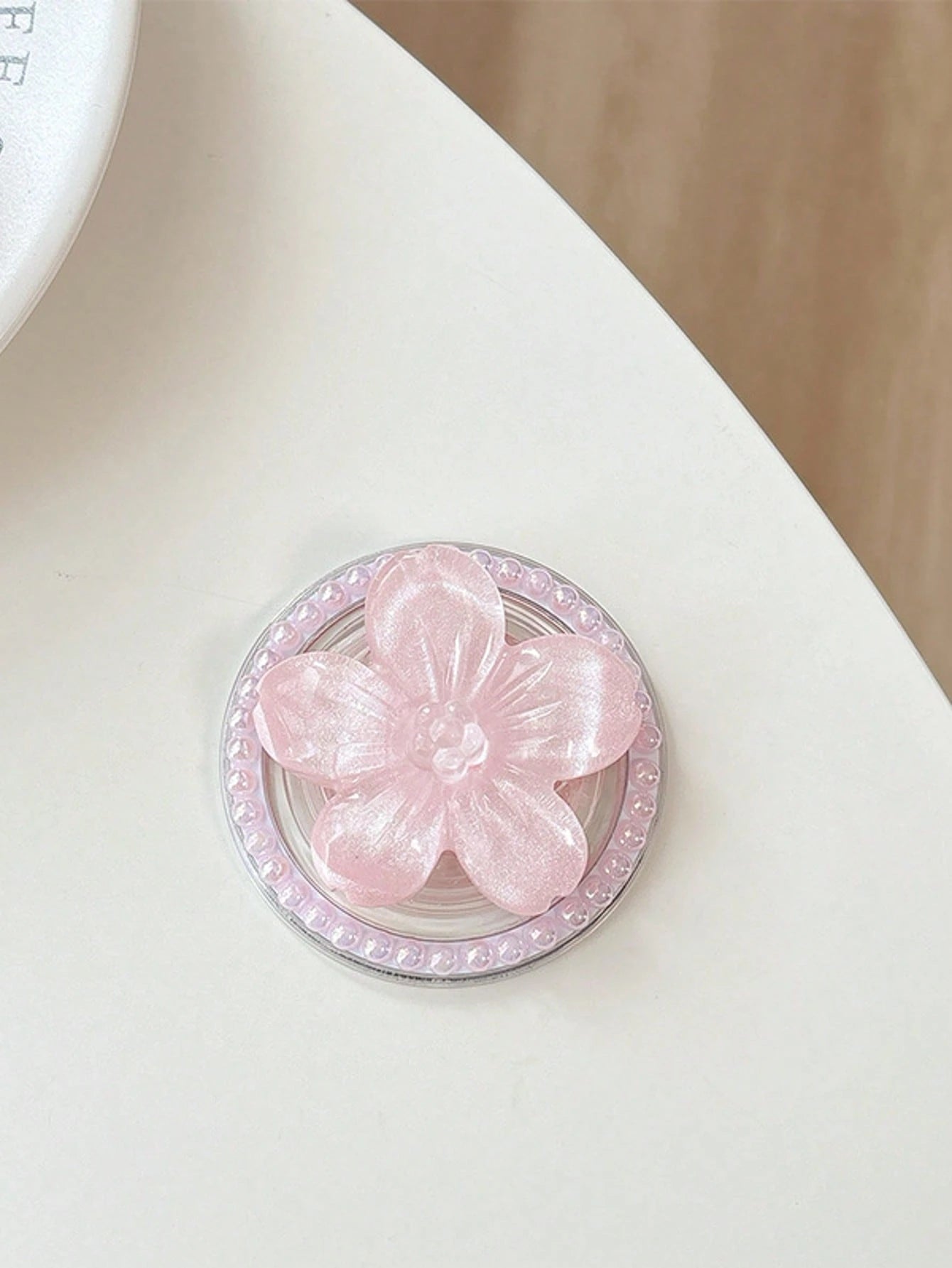 1pc Magnetic 3D Floral Transparent Phone Holder, Adhesive, Adjustable Stand, Air Cushion Stand, Magsafe Expandable Ring Grip Compatible With IPhone, Android Phone, Gift For Birthday, Family, Friends P