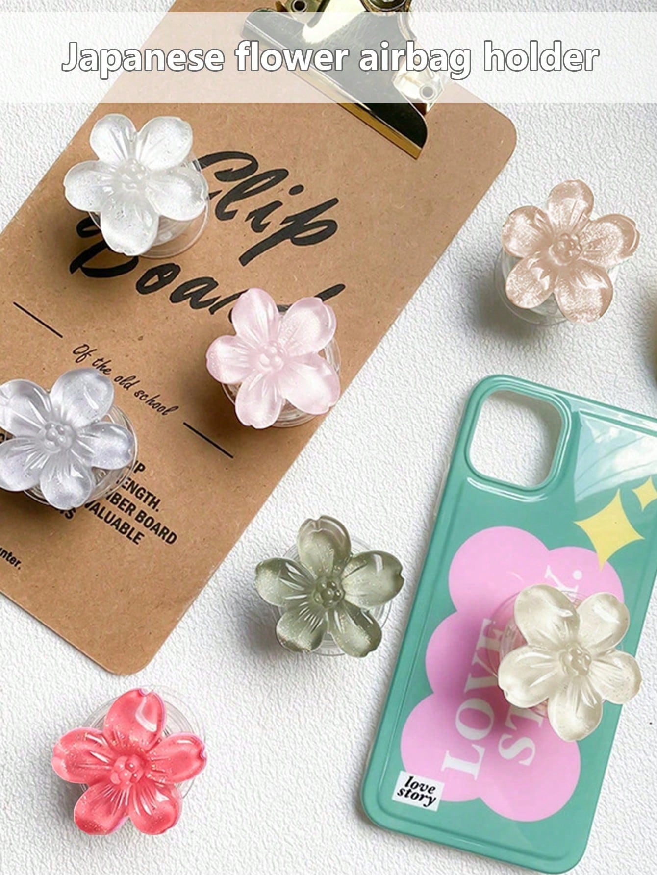 1pc Magnetic 3D Floral Transparent Phone Holder, Adhesive, Adjustable Stand, Air Cushion Stand, Magsafe Expandable Ring Grip Compatible With IPhone, Android Phone, Gift For Birthday, Family, Friends P