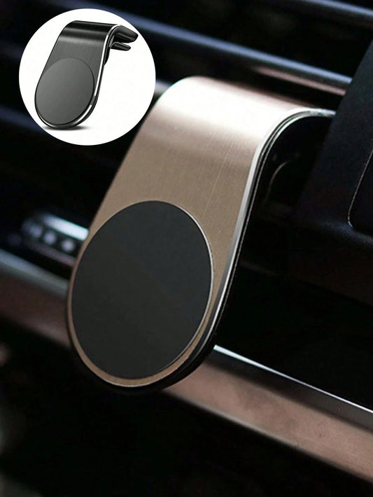 1pc Magnetic L-Shaped Car Vent Phone Holder, Horizontal & Vertical Universal Compatible With IPhone, Android Phone, Gift For Birthday, Family, Friends Car Accessories, Car Phone Holder