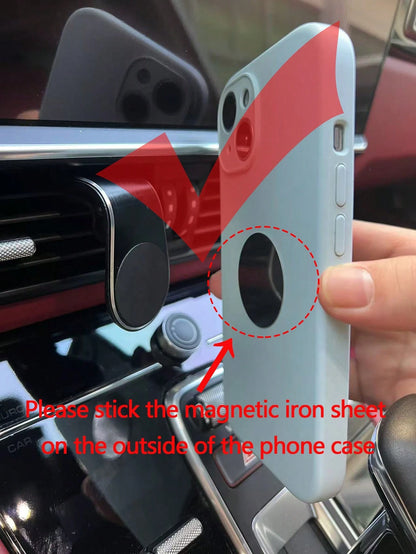 1pc Magnetic L-Shaped Car Vent Phone Holder, Horizontal & Vertical Universal Compatible With IPhone, Android Phone, Gift For Birthday, Family, Friends Car Accessories, Car Phone Holder