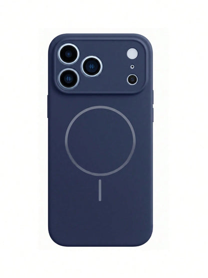 1pc Matte Liquid Silicone Minimalist Magnetic Phone Case, Compatible With IPhone 18 Pro Max 17 AIR 16 15 14 13 12 Pro Max Plus, Supports Wireless Charging, Soft Silicone Back Cover