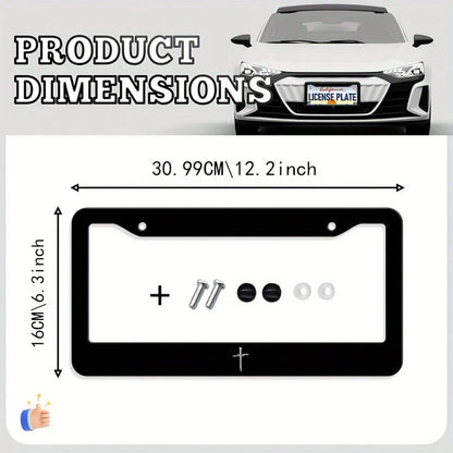 1pc Metal Car License Plate Frame, Waterproof And Easy To Clean, Suitable For American And Canadian Cars, Holiday Gift, Unisex, Dimensions: 31cm*16cm (12.2* 6.67inch ),License Plate Frame,Car Accesorr
