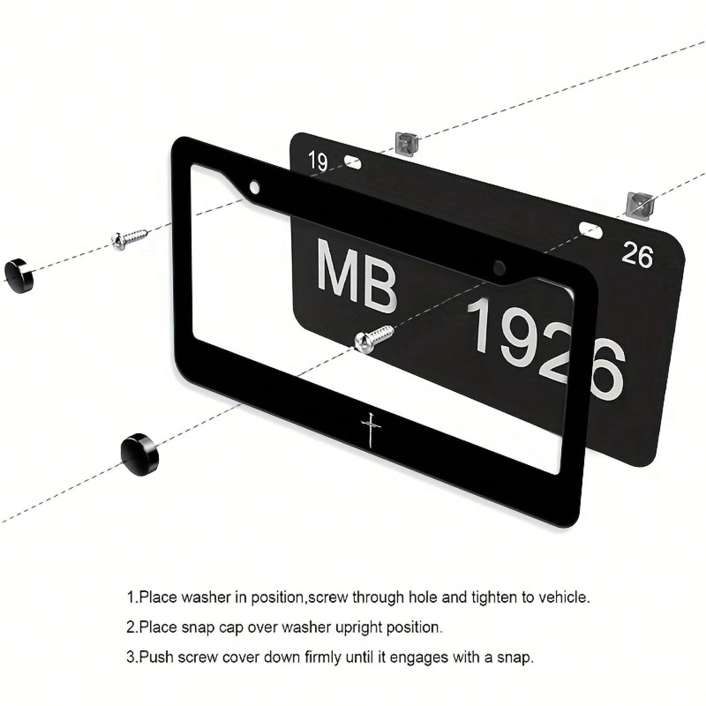 1pc Metal Car License Plate Frame, Waterproof And Easy To Clean, Suitable For American And Canadian Cars, Holiday Gift, Unisex, Dimensions: 31cm*16cm (12.2* 6.67inch ),License Plate Frame,Car Accesorr