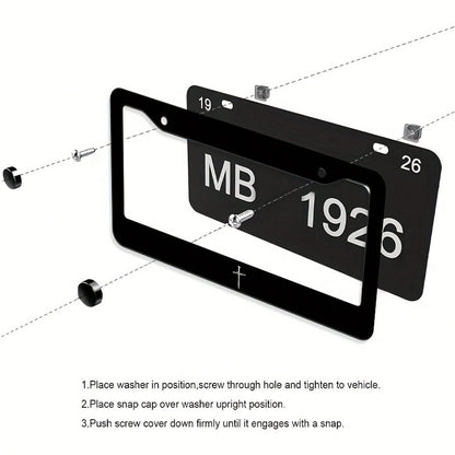 1pc Metal Car License Plate Frame, Waterproof And Easy To Clean, Suitable For American And Canadian Cars, Holiday Gift, Unisex, Dimensions: 31cm*16cm (12.2* 6.67inch ),License Plate Frame,Car Accesorr