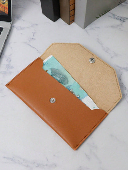 1pc Minimalist Faux Leather Reusable Cash Envelope With Card Slots Fashionable Solid Color Pouch For Daily Use Cash Envelope Wallet Envelope Wallets Burgundy Gifts For Women Wallet Purse Wallet Long W