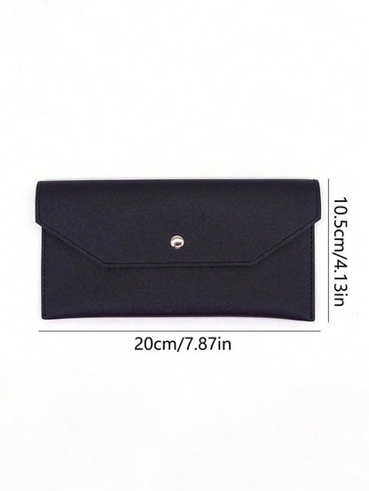 1pc Minimalist Faux Leather Reusable Cash Envelope With Card Slots Fashionable Solid Color Pouch For Daily Use Cash Envelope Wallet Envelope Wallets Burgundy Gifts For Women Wallet Purse Wallet Long W
