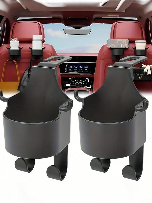 1pc Multi-Function Car Seat Back Hook, 2-In-1 Car Hook With Cup Holder, Car Interior Accessory