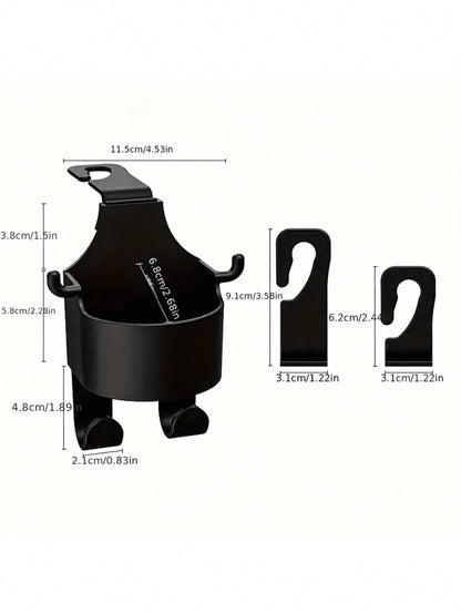 1pc Multi-Function Car Seat Back Hook, 2-In-1 Car Hook With Cup Holder, Car Interior Accessory