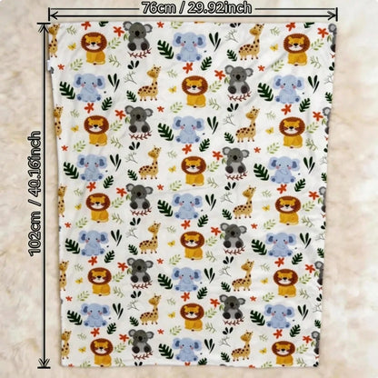 1pc Multi-Functional Baby Blanket, Double Layer Medium Thickness, Soft & Skin-Friendly, Cute Animal Design, Suitable For Boys And Girls