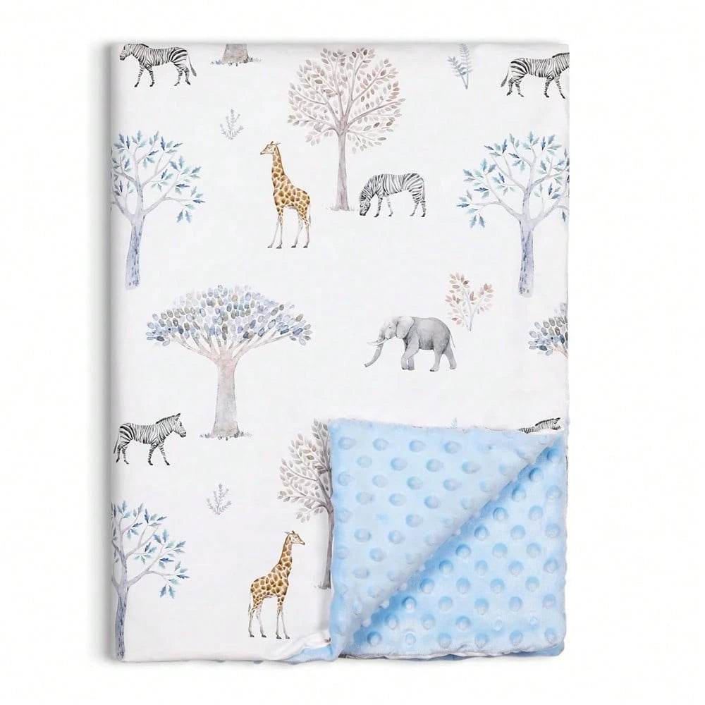 1pc Multi-Functional Baby Blanket, Double Layer Medium Thickness, Soft & Skin-Friendly, Cute Animal Design, Suitable For Boys And Girls