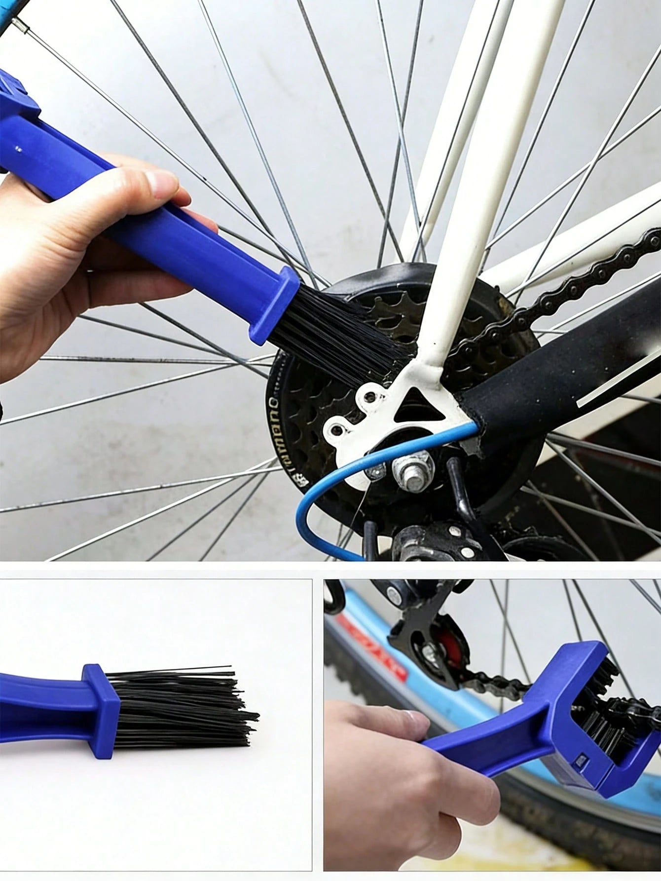 1pc Multi-Functional Motorcycle Chain Cleaning Brush- Efficient Square Tip Brush Suitable For Bicycle, Bicycle Chain Cleaning Brush Accessories, Equipment, Car Cleaning Square Tip Brush, Motorcycle A