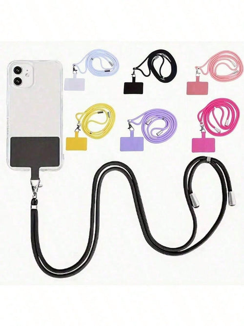 1pc Multifunctional Macaron Adjustable Lanyard Phone Strap Detachable Colorful Neck Hanging Phone Key Holder String Rope Universal Compatibility Anti-Lost Crossbody Shoulder Strap For Skiing Running H