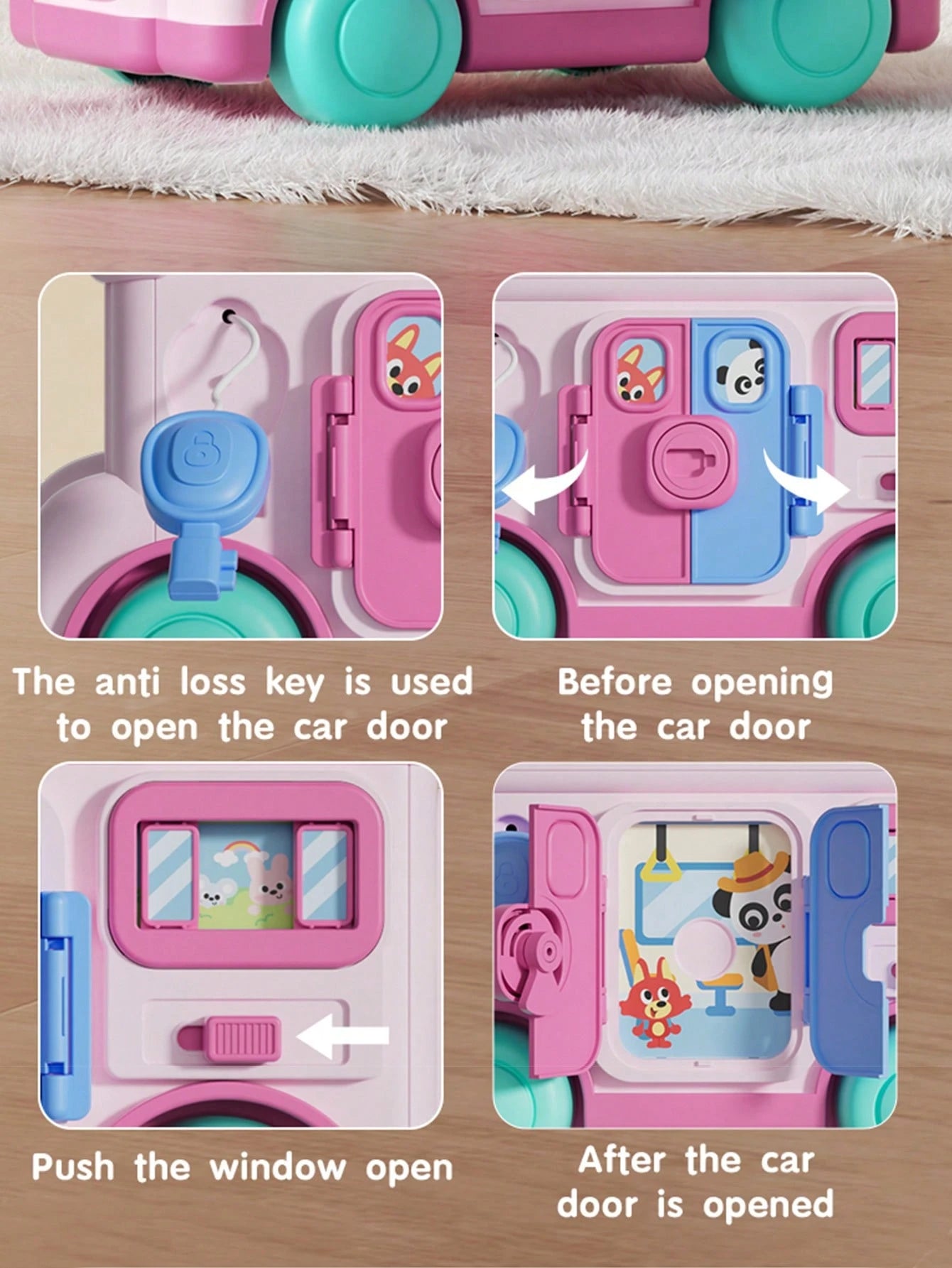 1pc Multifunctional Montessori Educational Toy, Early Childhood Puzzle Bus Toy, Develop Fine Motor Skills, Pop-Up Animal Sensory Toy, Busy Activity Cube Toy, Enhance Hand-Eye Coordination And Sensory