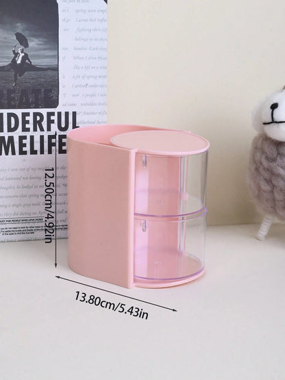 1pc Multifunctional Rotating Desktop Organizer Box, Compartmentalized Storage, Convenient For Storing Small Girls' Hair Accessories, Elastics, Jewelry, DIY Crafts And Small Tools, Suitable For Necklac