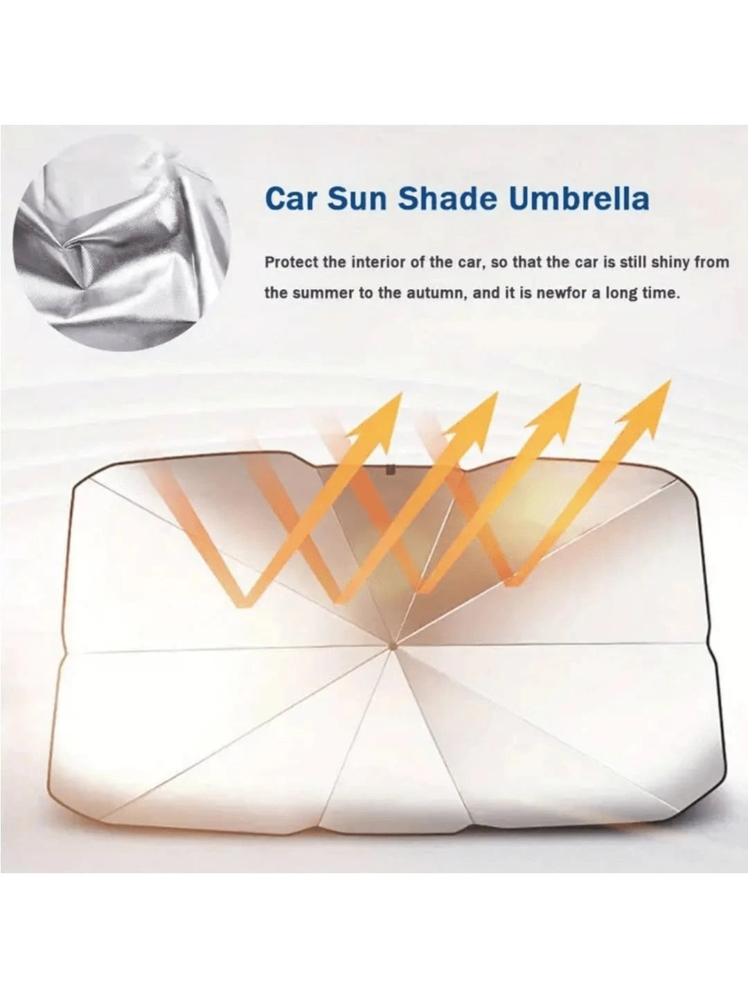 1pc Multifunctional Umbrella Sunshade Car Sunshade Window Sunshade Front Windshield Retractable Sunshade