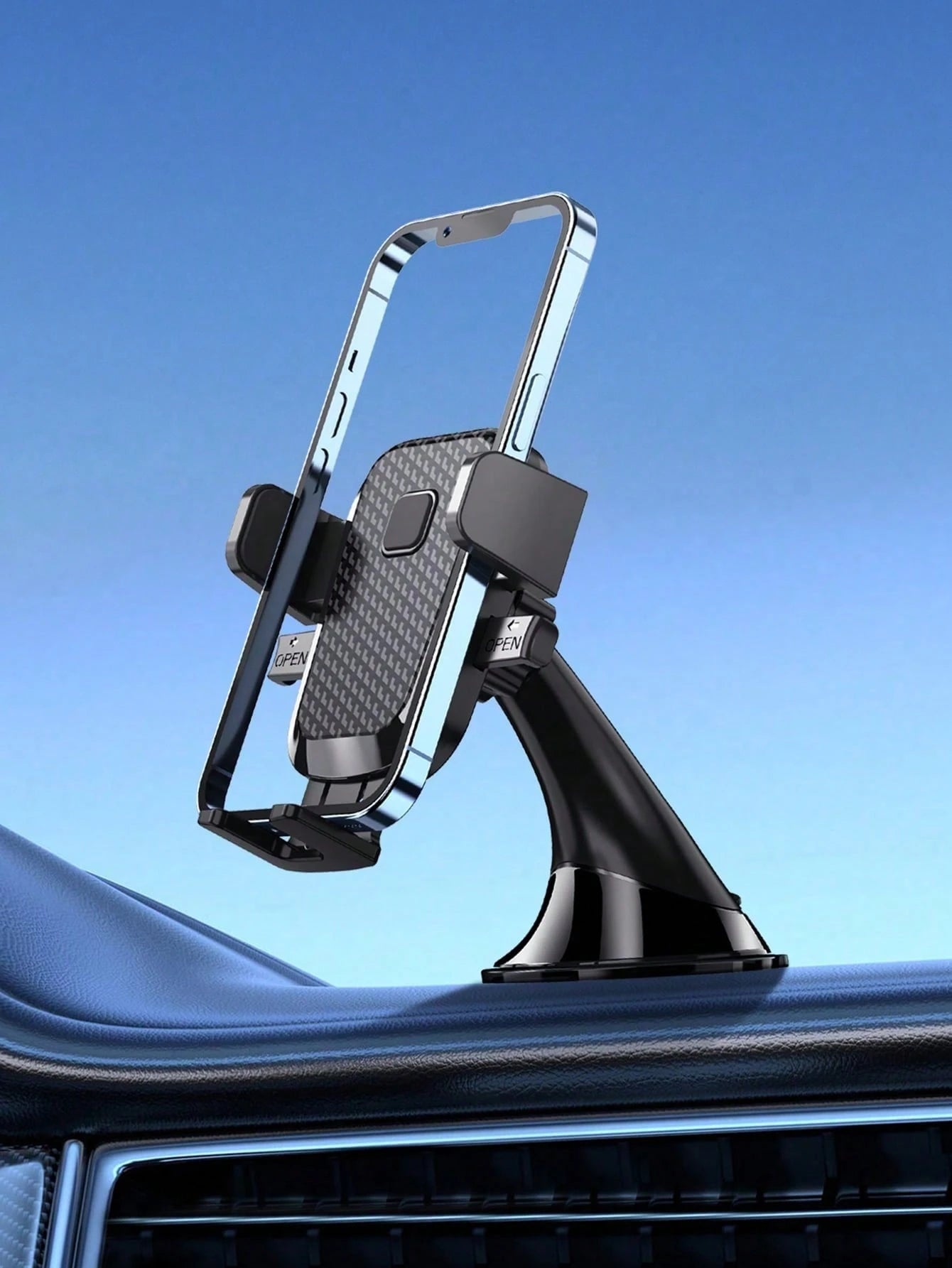 1pc New Car Dashboard Phone Holder, Suction Cup Car Phone Mount With Strong Suction, Universal Fit, Non-Blocking View