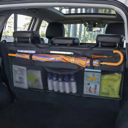 1pc Oxford Cloth Car Trunk Storage Bag, Car Rear Seat Hanging Bag, Foldable Car Storage Rack, Car Rear Seat Back Hanging Bag, Universal/PU Leather Seat Back Storage Hanging Bag, Waterproof And Wear-Re