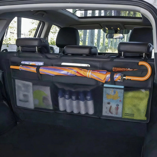 1pc Oxford Cloth Car Trunk Storage Bag, Car Rear Seat Hanging Bag, Foldable Car Storage Rack, Car Rear Seat Back Hanging Bag, Universal/PU Leather Seat Back Storage Hanging Bag, Waterproof And Wear-Re