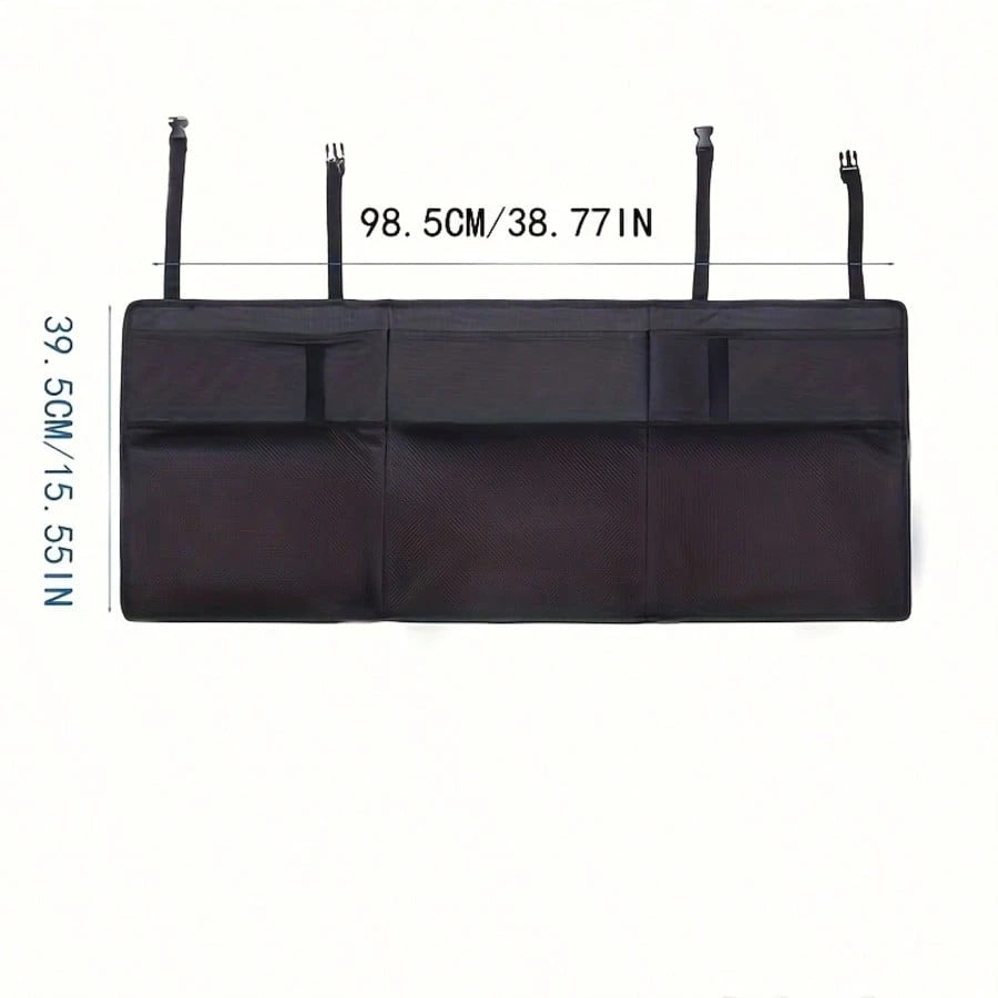 1pc Oxford Cloth Car Trunk Storage Bag, Car Rear Seat Hanging Bag, Foldable Car Storage Rack, Car Rear Seat Back Hanging Bag, Universal/PU Leather Seat Back Storage Hanging Bag, Waterproof And Wear-Re