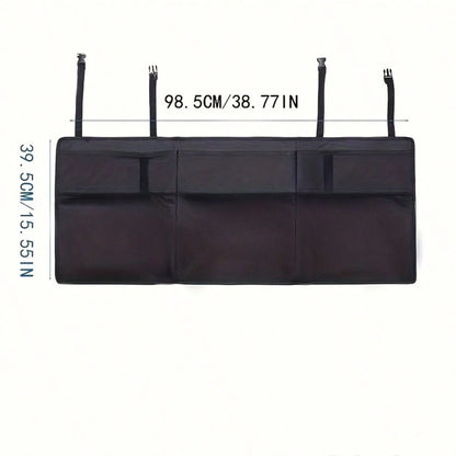 1pc Oxford Cloth Car Trunk Storage Bag, Car Rear Seat Hanging Bag, Foldable Car Storage Rack, Car Rear Seat Back Hanging Bag, Universal/PU Leather Seat Back Storage Hanging Bag, Waterproof And Wear-Re