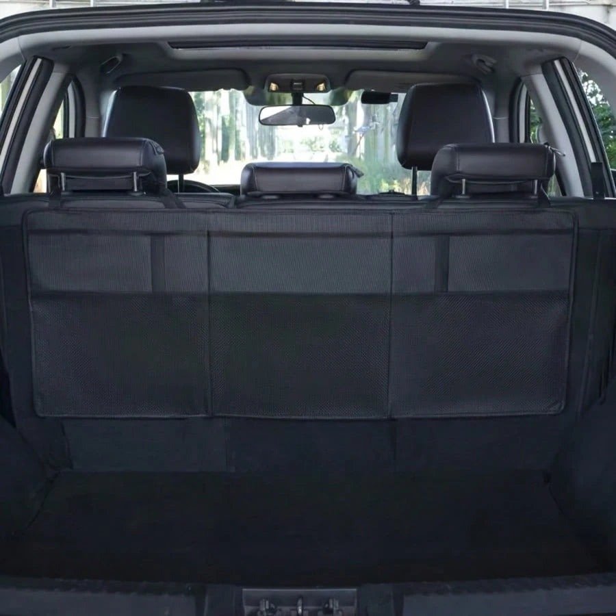 1pc Oxford Cloth Car Trunk Storage Bag, Car Rear Seat Hanging Bag, Foldable Car Storage Rack, Car Rear Seat Back Hanging Bag, Universal/PU Leather Seat Back Storage Hanging Bag, Waterproof And Wear-Re