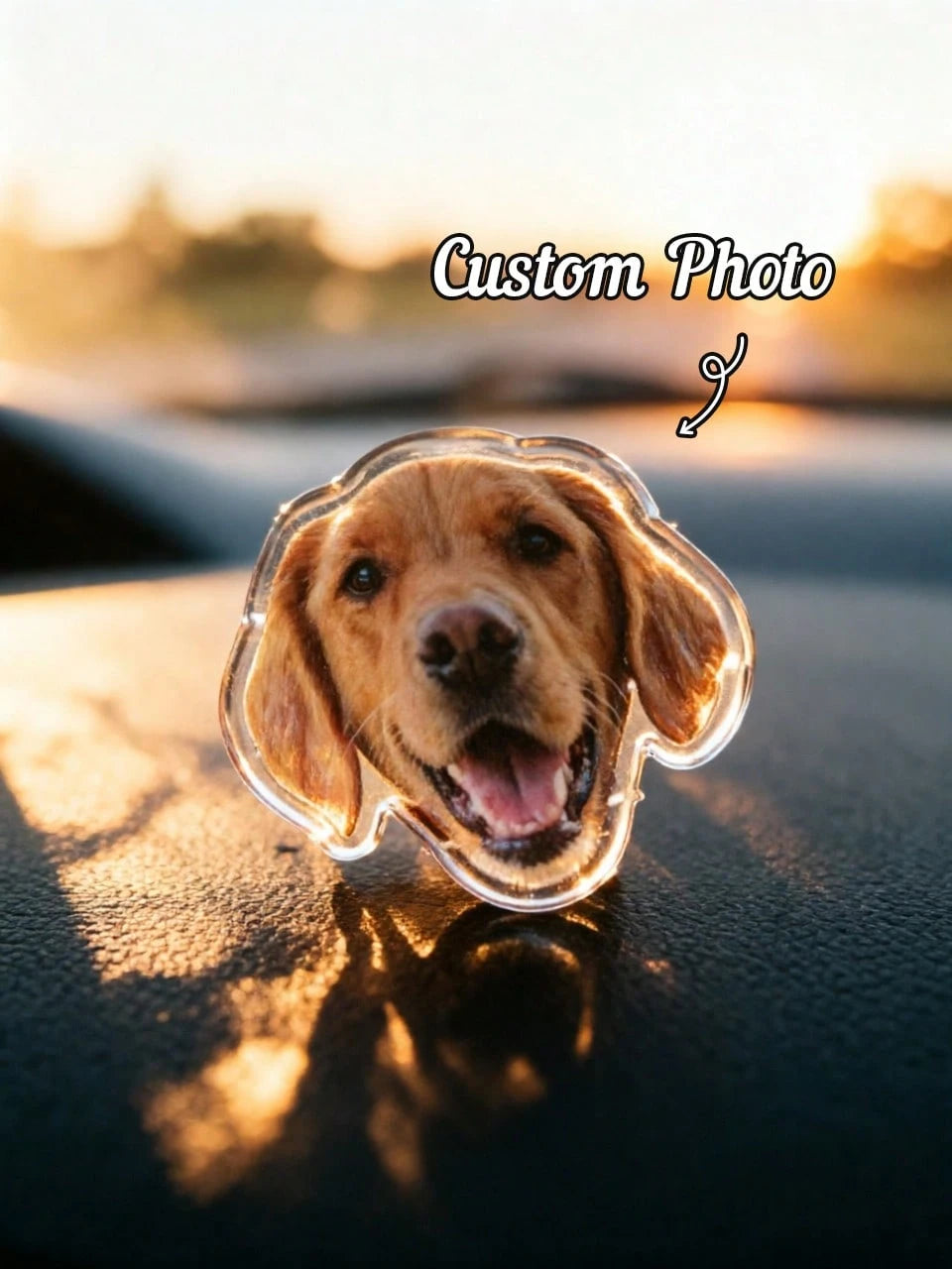 1pc Personalized Acrylic Car Air Vent Clip, Customizable With Pet Photo And Family Photo, Novel Adult Car Interior Decoration, Unique Air Vent Ornament, Customizable Pet Lover Gift