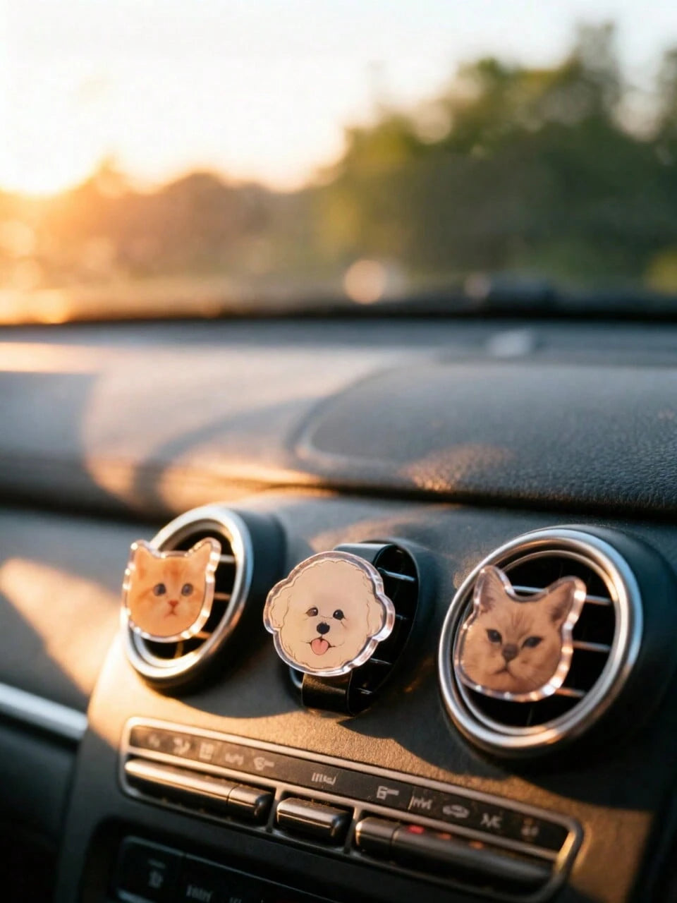 1pc Personalized Acrylic Car Air Vent Clip, Customizable With Pet Photo And Family Photo, Novel Adult Car Interior Decoration, Unique Air Vent Ornament, Customizable Pet Lover Gift