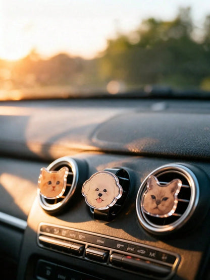 1pc Personalized Acrylic Car Air Vent Clip, Customizable With Pet Photo And Family Photo, Novel Adult Car Interior Decoration, Unique Air Vent Ornament, Customizable Pet Lover Gift