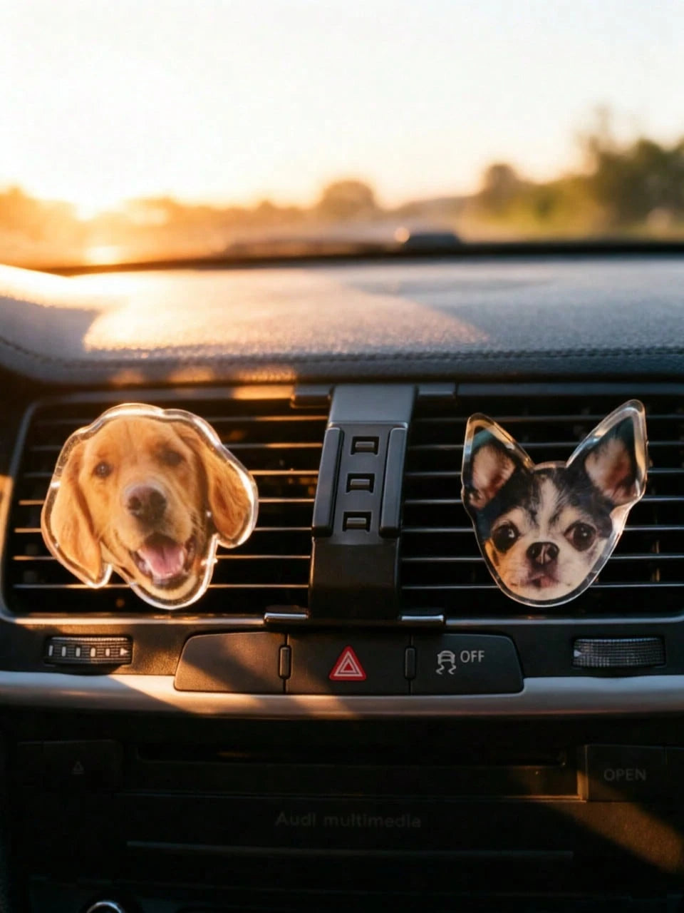1pc Personalized Acrylic Car Air Vent Clip, Customizable With Pet Photo And Family Photo, Novel Adult Car Interior Decoration, Unique Air Vent Ornament, Customizable Pet Lover Gift