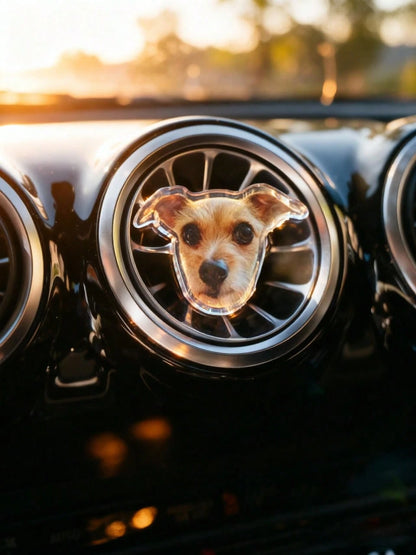 1pc Personalized Acrylic Car Air Vent Clip, Customizable With Pet Photo And Family Photo, Novel Adult Car Interior Decoration, Unique Air Vent Ornament, Customizable Pet Lover Gift