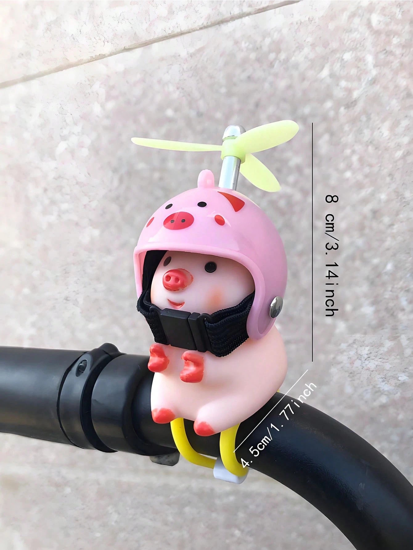 1pc Pink Pig With Helmet Creative Personalized Motorcycle Decoration, Elastic Band Suitable For Most Motorcycles And Bikes, Cute Pig Head Motorcycle/Bicycle Handlebar Decoration, Creative Personalized