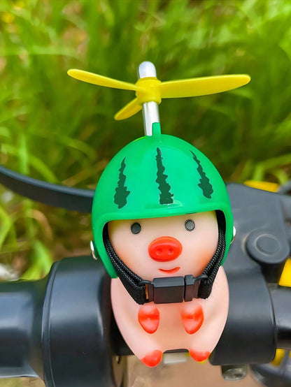 1pc Pink Pig With Helmet Creative Personalized Motorcycle Decoration, Elastic Band Suitable For Most Motorcycles And Bikes, Cute Pig Head Motorcycle/Bicycle Handlebar Decoration, Creative Personalized