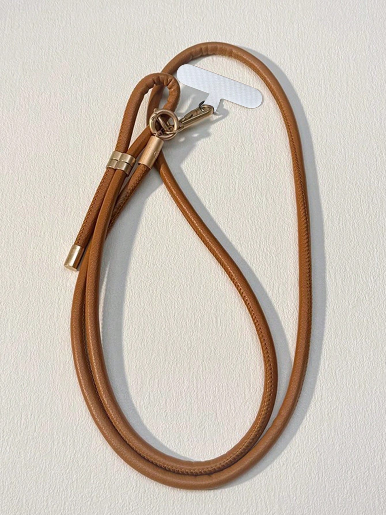 1pc Plain Leather Long Neck Strap Lanyard With Metal Clasp, Durable Crossbody Phone Hanging Cord Gifts For Mother, Family, Friends, Birthday, Holiday Phone Charm, Phone Chain