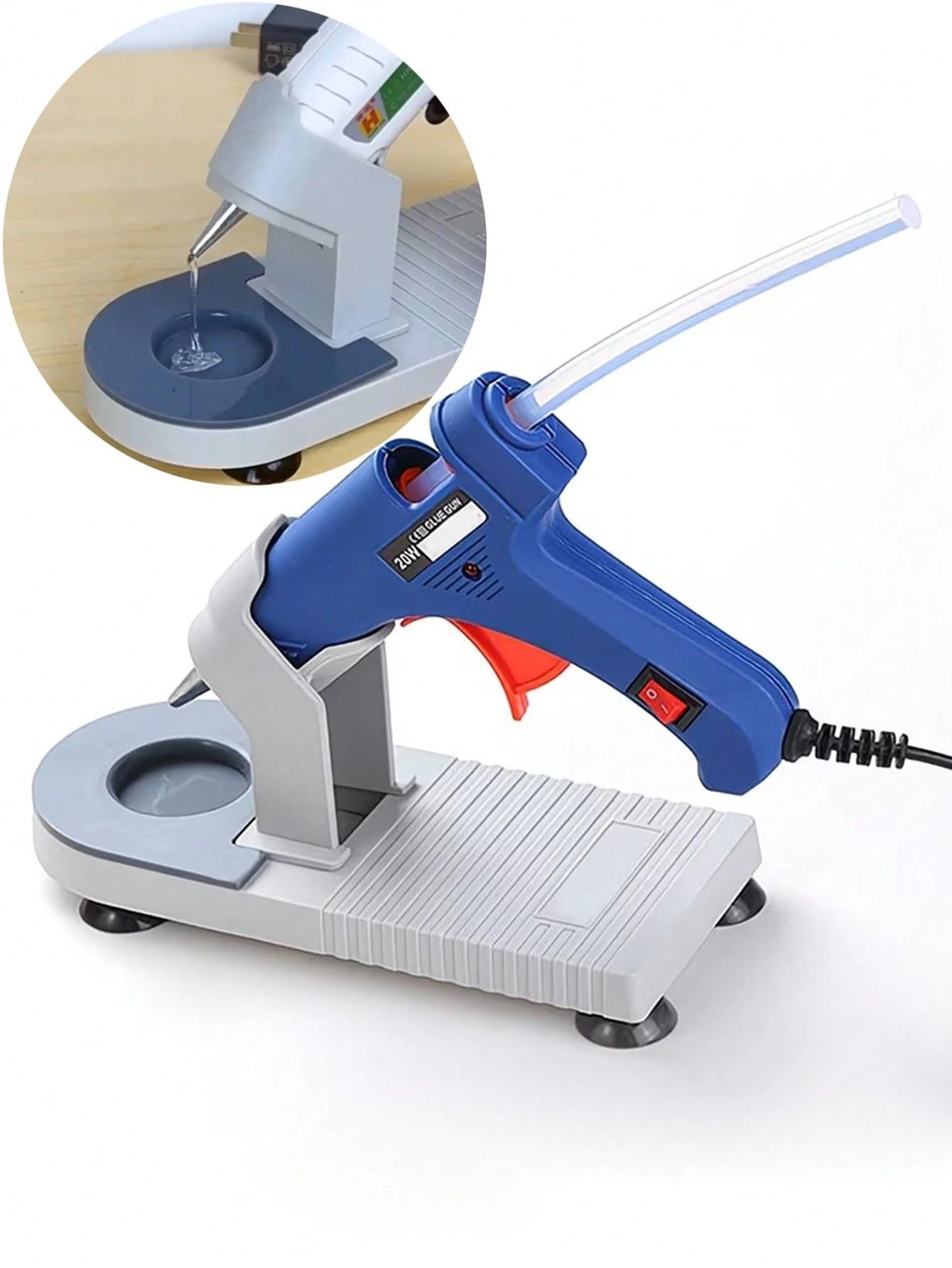 1pc Plastic Hot Melt Glue Gun Holder, Home DIY Repair Tool Glue Gun Stand, Glue Gun Base, Keep Work Area Tidy