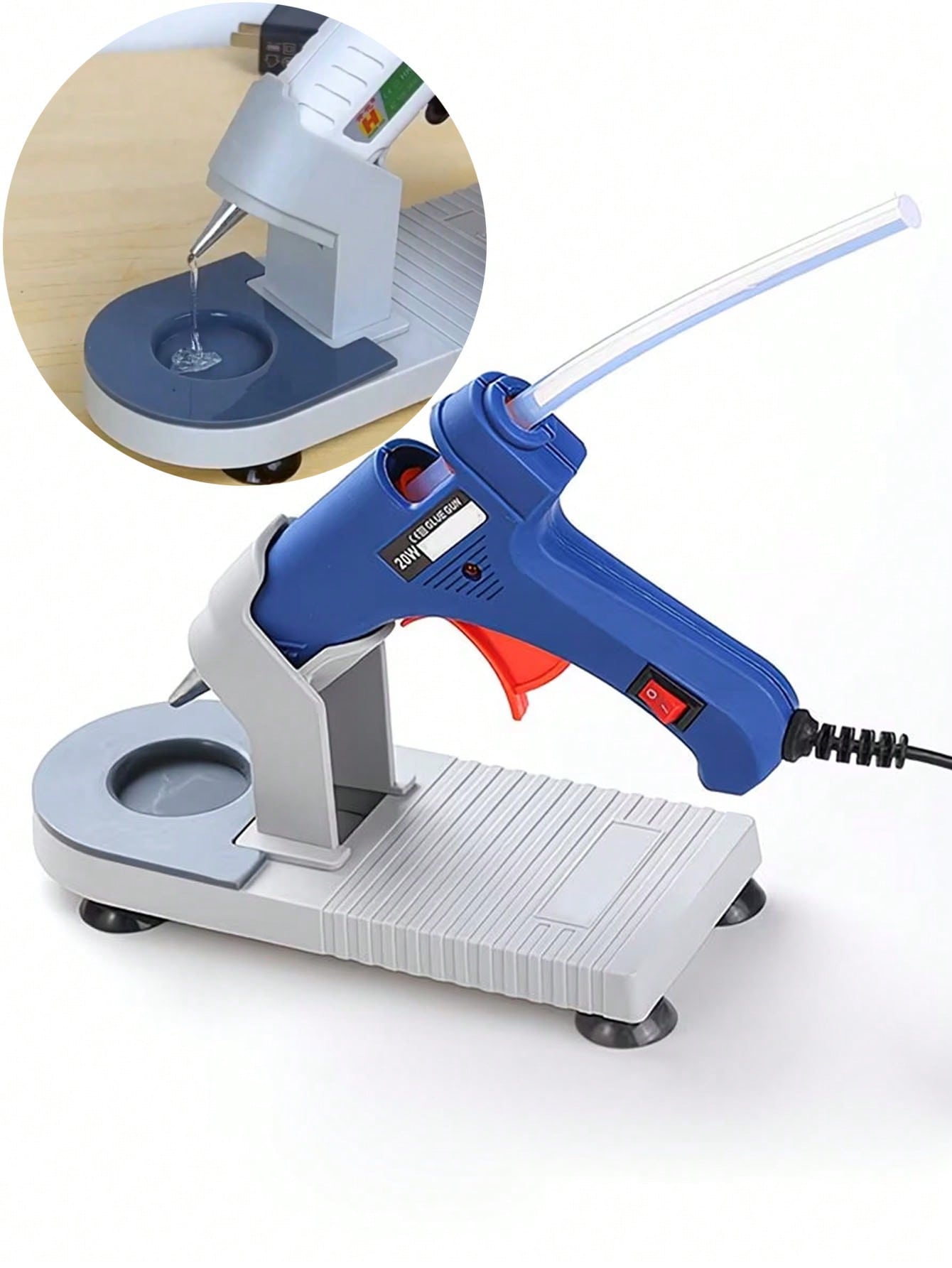 1pc Plastic Hot Melt Glue Gun Holder, Home DIY Repair Tool Glue Gun Stand, Glue Gun Base, Keep Work Area Tidy