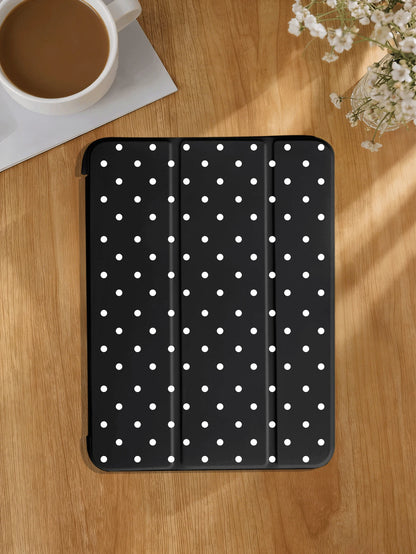 1pc Polka Dot Pattern Tablet Case Compatible With Ipad 10.2" (A16) 11th Gen 2022, Air 4/5 10.9", Galaxy Tab S6 Lite 10.4", A9/A9+/A11+, Military-Grade Drop Protection, Auto Sleep/Wake, Ultra-Thin Stan