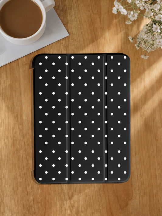 1pc Polka Dot Pattern Tablet Case Compatible With Ipad 10.2" (A16) 11th Gen 2022, Air 4/5 10.9", Galaxy Tab S6 Lite 10.4", A9/A9+/A11+, Military-Grade Drop Protection, Auto Sleep/Wake, Ultra-Thin Stan